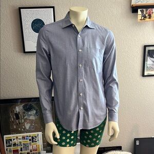 7 For All Mankind Men's Blue Button-Up Shirt